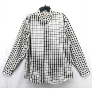 Dockers Shirt Mens Size L Blue Beige Plaid Long Sleeve Casual Button Up